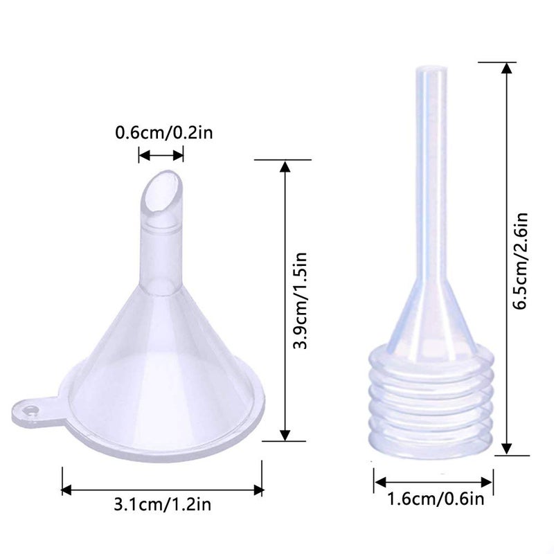 CKANDAY 20 Pack Mini Clear Plastic Funnels with 2 Pcs Mini Pipette and Spoon for Filling Small Bottles or Containers Atomizers Perfume Liquid Essential Oils Spice Powder Lab Lotion Craft Spice - Image 2